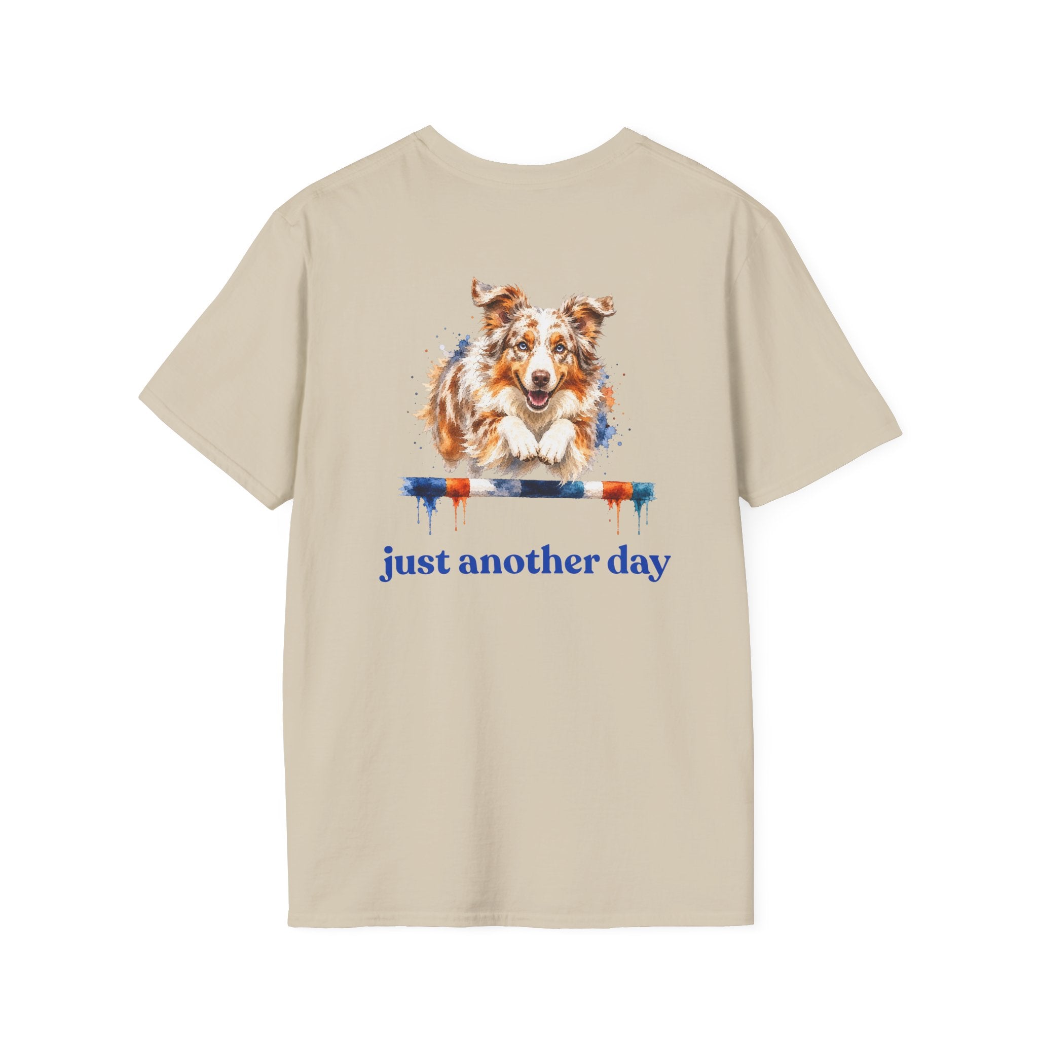 Just Another Day Red Merle Aussie Agility Tee | Australian Shepherd Dog Sports Shirt