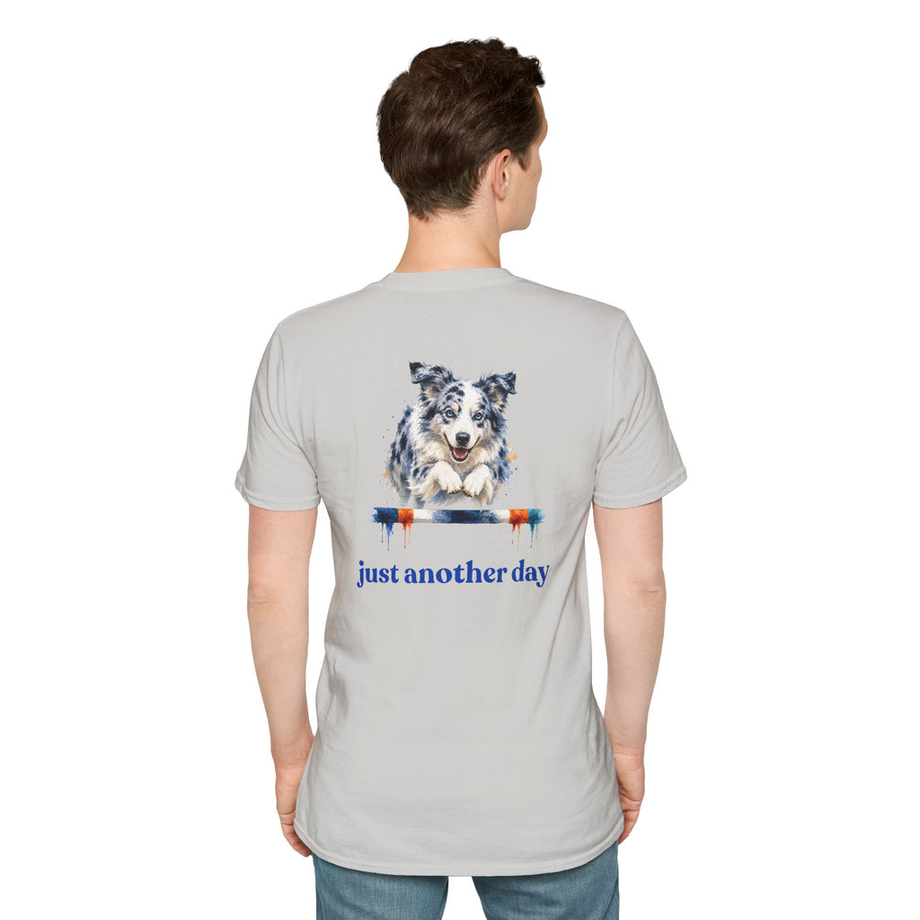 Just Another Day Blue Merle Aussie Agility Tee | Australian Shepherd Dog Sports Shirt