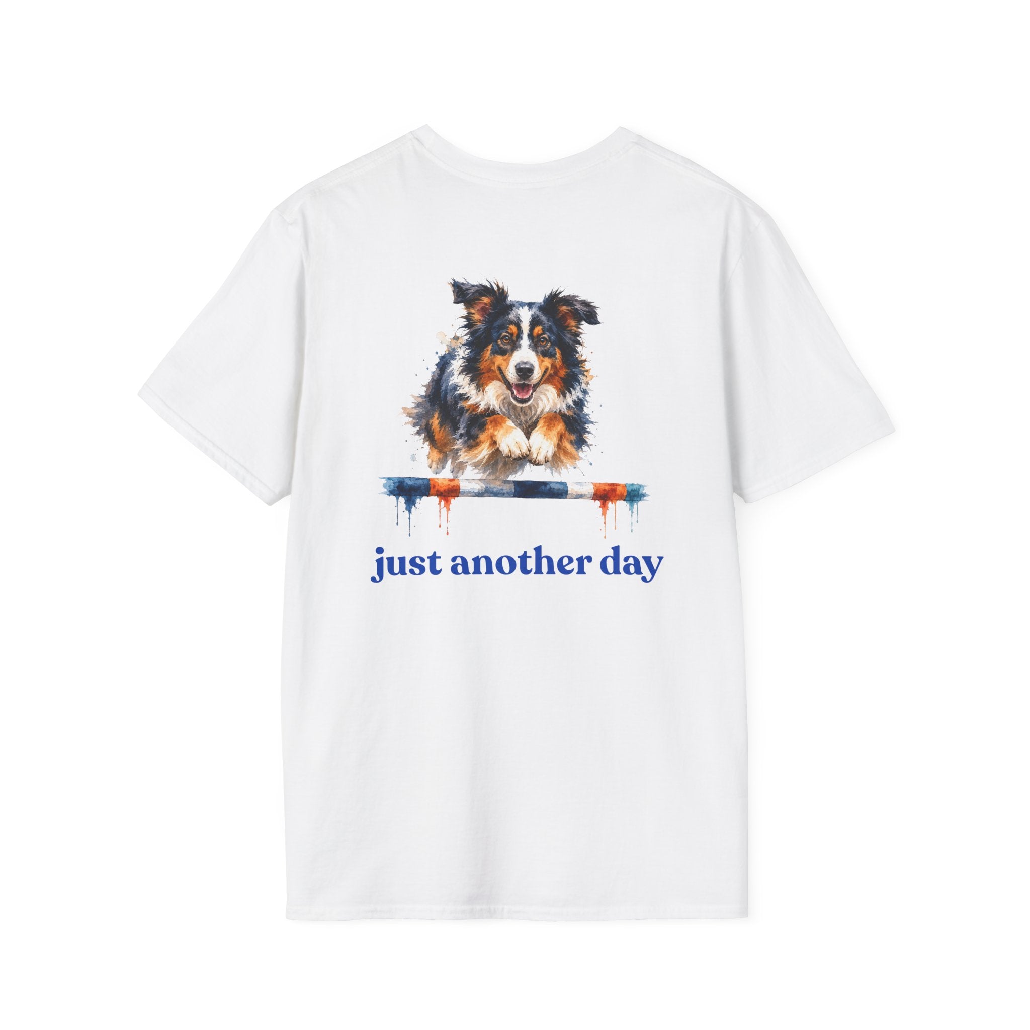 Just Another Day Tri-Color Aussie Agility Tee | Australian Shepherd Dog Sports Shirt