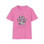 Aussie Mom Merle Paw Print T-Shirt | Watercolor Blue Merle Australian Shepherd Shirt