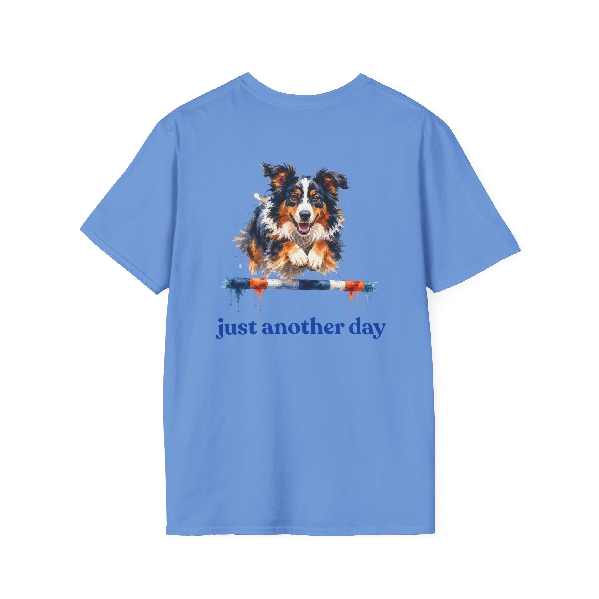 Just Another Day Tri-Color Aussie Agility Tee | Australian Shepherd Dog Sports Shirt