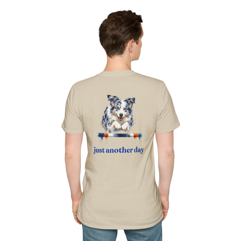 Just Another Day Blue Merle Aussie Agility Tee | Australian Shepherd Dog Sports Shirt